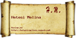 Hetesi Melina névjegykártya
